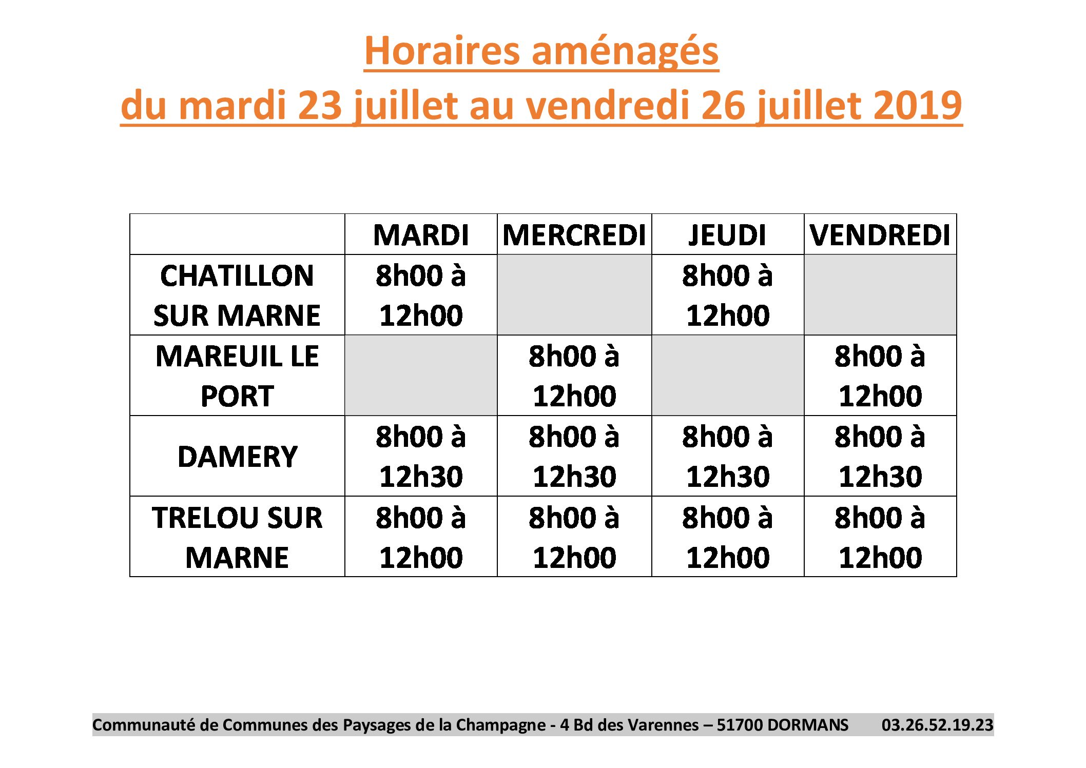 Horaires aménagés des déchetteries durant la canicule